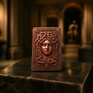 Barre commémorative de 1 oz en cuivre fin .999, série légende mythologique, avec relief 3D personnalisé, Medusa et Hades, pour cadeau de luxe - Product Image 2