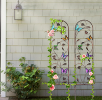 Nouveau design, ensemble de 2 treillis de jardin en métal robuste de style victorien, antirouille, pour roses grimpantes en extérieur