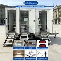 Promotion : Remorque WC Mobile 3 Cabines, Mono-essieu, avec Chasse d'eau, Urinoir et Lavabo, pour Grands Événements Extérieurs et Festivals