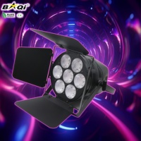 Projecteur LED PAR 7 yeux 50W E27 avec volets orientables en alliage d'aluminium DMX512 CRI90 pour éclairage de scène DJ à faisceau blanc - Ambiance Nuit Noire