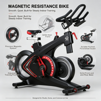 Vélo de spinning Bluetooth avec structure en acier, résistance magnétique réglable pour entraînement à domicile