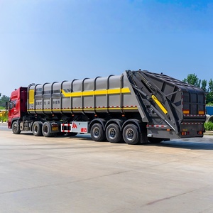China Manufacturer 3 Axle 47cbm Mobile Waste Garbage Collection Truck Trailer Compressed Compactor Garbage Semi Trailer - Product Image 2