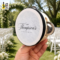 Vente en gros de mini tambourins en bois de 4 pouces, tambour à main personnalisé avec logo, instrument de musique de percussion pour enfants et adultes, approvisionnement en vrac