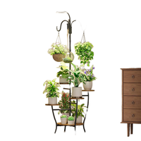 Support de plante d'intérieur à 5 niveaux 72 \ "de hauteur élèvent la lumière suspendue présentoirs de fleurs pour les jardinières de Pots de fleurs de salon