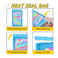 Sac à fermeture éclair en Mylar holographique pour aliments, bonbons, bijoux et cadeaux de fête - Emballage étanche aux odeurs et sécurisé