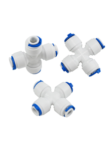 Raccordement de <span class=keywords><strong>tuyau</strong></span> d'eau RO Croix <span class=keywords><strong>1</strong></span>/<span class=keywords><strong>4</strong></span> "<span class=keywords><strong>Raccord</strong></span> de <span class=keywords><strong>tuyau</strong></span> rapide en plastique Connecteur à osmose inverse - Product Image 3