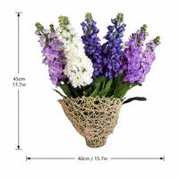 Fleur artificielle en latex de haute qualité, faite à la main, moderne, à longue tige, en forme de boule, blanche et rose, pour décoration de mariage, de fête et centre de table.