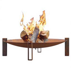 Brasero de Acero Corten para Exteriores, Brasero en Forma de Bola, Certificado CE, Recubrimiento en Polvo, para Todas las Estaciones, para Leña, Diseño Rústico - Product Image 1