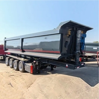 Camion semi-remorque à benne basculante hydraulique à 3 essieux, charge utile de 60 tonnes, 12 pneus, fabriqué en Chine
