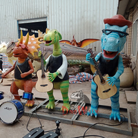 Gerçekçi Animatronic eğlenceli dinozor bant modeli sevimli dinozor