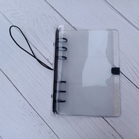 Großhandel Langlebiger Tragbarer Schwarzer Ringordner aus Dickem Transparentem PVC A5 A6 A7 Budgetplaner-Einband Mini-Budget-Geldbörse für Bargeldumschläge