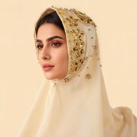 Khimar Abaya en Jersey Modal Chiffon Voile Premium, Foulard Pashmina avec Épingles Instantanées, Aimants et Casquettes de Sport