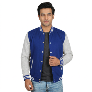 Veste universitaire pour homme, imperméable, respirante, tissu de haute qualité, patchwork en cuir, confortable à porter, grande taille - Product Image 1