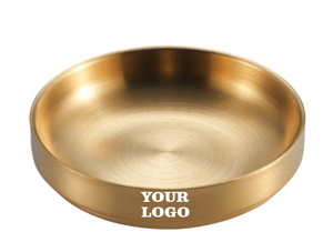 Corée Plats à sauce ronds de luxe en acier inoxydable poli Polyvalent double couche 3.5 pouces BBQ Assaisonnement <span class=keywords><strong>Sushi</strong></span> Plat d'accompagnement Bol - Product Image 5