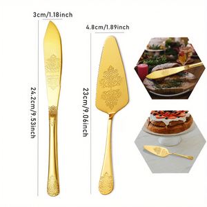 Vintage-style Carved Stainless Steel <b>Cake</b> Server Pie Spatula Pizza <b>Cutter</b> for Weddings Housewarmings - Product Image 2