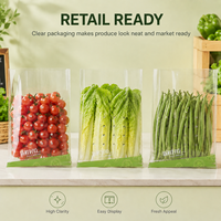 Sacs plats en BOPP transparents de qualité alimentaire, imprimés sur mesure, avec trous d'aération, pour supermarchés (vente en gros)
