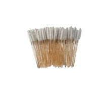 Brosses à cils jetables couleur or rose, 50 pièces, baguettes à cils, vente en gros