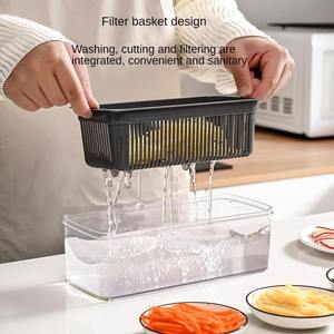 Coupe-légumes multifonctionnel 16 en 1, <span class=keywords><strong>mandoline</strong></span> manuelle avec 7 lames, hachoir à aliments, hachoir à oignons, gadget de cuisine - Product Image 5