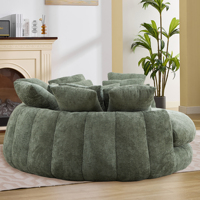 Sofá Cama Comprimido de Chenilla Extra Grande con Asiento Profundo, Estilo Moderno, Envasado al Vacío, Disponible en Inventario Local de Canadá