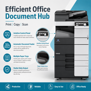 Konica Minolta C458, Máquina Usada de Alta Calidad con Área de Impresión A3, Remanufacturada, Multifuncional de Alta Velocidad para Oficina: Impresión, Copia, Escaneo y <span class=keywords><strong>Fax</strong></span> - Product Image 1