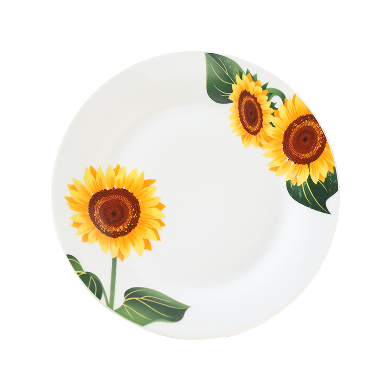 Piatto Decorativo In Porcellana Con Girasole – Eleganza Classica Per Casa E Ufficio, 17,8 Cm, Montaggio A Parete