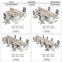 Poste de travail modulaire pour bureau, cloison de séparation, bureau pour 6 personnes, table de travail pour le personnel, mobilier de bureau avec tiroir