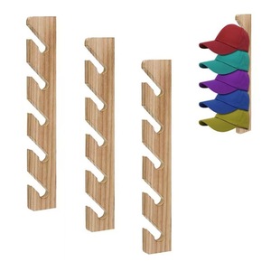 Wooden Hat <b>Hook</b> Wall Mounted Baseball Cap Storage Rack Solid <b>Wood</b> Multi Layer Duckbill Cap Display Rack For Behind Doors On - Product Image 1