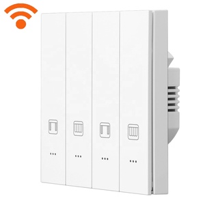 สวิตช์ม่านอัจฉริยะแบบสัมผัสสำหรับ WIFI UK/EU กระจก PC ม่านม้วน รีโมทควบคุมด้วยเสียง Alexa Google สวิตช์แบบกด - Product Image 1