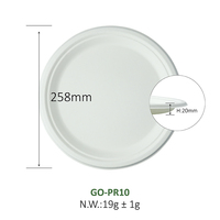 Biologisch afbreekbare 10 inch borden, wegwerpbaar, composteerbaar, van bagasse papier, milieuvriendelijk serviesgoed voor catering, feestjes en afhaalmaaltijden