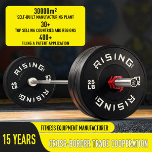 Rising Fitness Factory Vente en gros Home Gym Portable Noir Logo personnalisé 5-25 KG 10-55 LB Fer En Caoutchouc Barbell Pare-chocs Plaque de poids - Product Image 5
