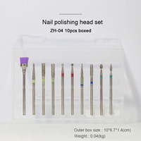 10 pièces diamant ongles forets fraise limes à ongles électrique fraise tête de meulage pédicure manucure enlever la peau morte outil