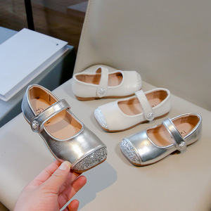 Chaussures plates pour filles, style coréen, en cuir souple, pour le printemps et l'automne, chaussures de princesse pour enfants - Product Image 3