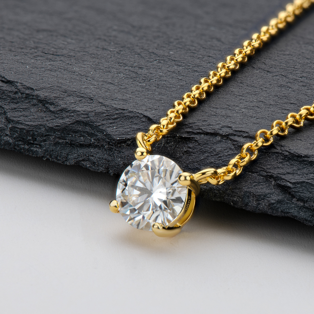 Simple Moissanite+GRA Certificate-Gold