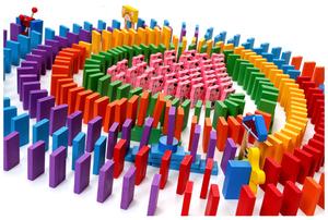 Trò Chơi Trẻ Em Đồ Chơi Sớm Trò Chơi Giáo Dục Domino Bằng Gỗ Bộ Cầu Vồng 1 Bộ Gỗ Phát Triển Hộp Thông Minh 3 Tuổi + Quà Tặng CN;ANH - Product Image 5