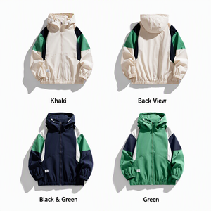 Chaqueta de Trabajo para <span class=keywords><strong>Hombre</strong></span> con Capucha Desmontable, Media Cremallera, Estilo Americano, Casual, Ligera, para Otoño, Tallas S-2XL, Marca Privada, OEM Llave en Mano - Product Image 2