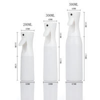 Bouteille pulvérisatrice à jet continu, pulvérisateur à fine brume, PET PP blanc pur, 200 ml, 300 ml, 500 ml, logo personnalisé, vente en gros, écologique, anti-fuite