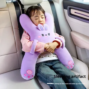 Coussin <span class=keywords><strong>de</strong></span> sommeil pour enfant style dessin animé, en fibre synthétique, avec <span class=keywords><strong>ceinture</strong></span> <span class=keywords><strong>de</strong></span> sécurité anti-étranglement pour siège arrière - Product Image 3