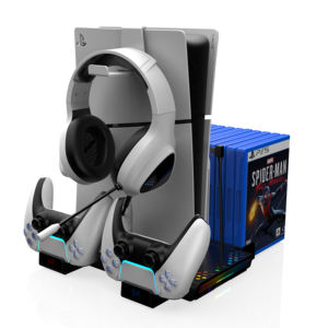 Compatible avec les contrôleurs DualSense, pour P5 Digital/Disc Console/P5 Slim With15 Card Storage Slots PlayStation5 Charging Dock - Product Image 1