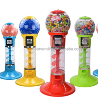 Distributeur de bonbons en spirale en plastique de 130 cm de haut pour capsules de grande taille, système de paiement par pièces et jetons pour la location