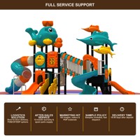 SageDelightRides Ensemble de jeux modulaire multi-niveaux pour aire de jeux, en LLDPE et acier galvanisé, pour enfants, modèle Town Square, vente en gros