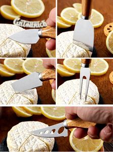 Juego de Cuchillos para Queso y Mantequilla de Acero Inoxidable con Mango de Madera, Cuchillo y Tenedor para Cortar Queso, Mantequilla y Pastel con Logotipo Personalizado - Product Image 4