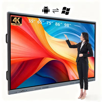 Pizarra Interactiva USB de Fábrica de 55, 65, 75, 85, 86 y 9 Pulgadas, Pizarra Digital Inteligente con Pantalla Táctil 4k, Sistema Operativo Dual Inteligente