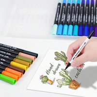 Stylos pinceaux à double embout pour aquarelle, marqueurs, fournitures artistiques, ensemble de stylos pinceaux de couleur pour dessin, cadeau, crayons, écriture, bureau, école