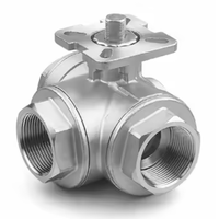 Vannes à boisseau sphérique en acier inoxydable 3 voies 1000WOG, filetage NPT femelle, type L/T, poignée manuelle pour eau, huile, gaz - Vente en gros usine