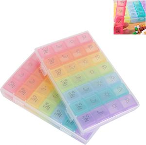 Organizador Semanal de Pastillas al por Mayor, 7 Días con 28 Compartimentos, Estuche de Plástico para Pastillas, 4 Tomas Diarias - Product Image 3