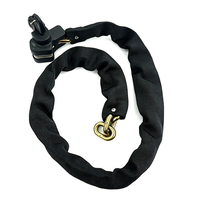 Antivol de chaîne de vélo de qualité professionnelle avec une longueur de 120 cm, un boîtier en acier trempé de 8 mm et une gaine en PVC résistante à l'abrasion