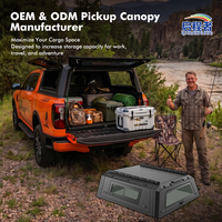 Accessoires 4x4 : Capote de pick-up manuelle en aluminium, étanche, avec portes latérales relevables et accès verrouillable pour applications de camping tout-terrain