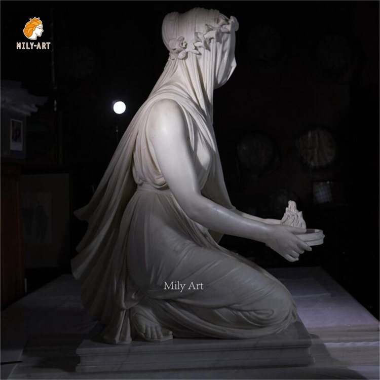 等身大天然石手彫りクラシック彫刻大理石ベール女性像| Alibaba.com