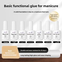 Gel à ongles fonctionnel 15ml en gros : Base transparente, Gel de renforcement, Top Coat mat sans résidu, Top Coat Plating pour Salons de Manucure et DIY