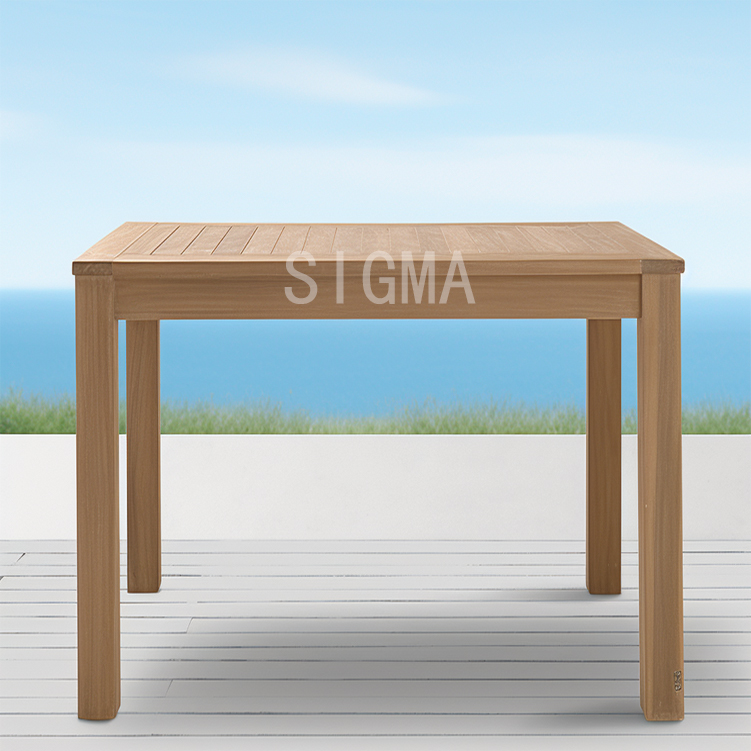 High Quality Modern Design Custom Patio Solid Teak Wood Outdoor Garden Dinning Table And Chair Set Hotel Balcony